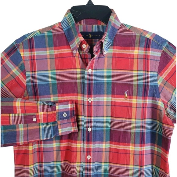 Ralph Lauren Check Oxford Shirt Mens S Scottish Tartan Plaid Button LS Pony Logo - Picture 1 of 10